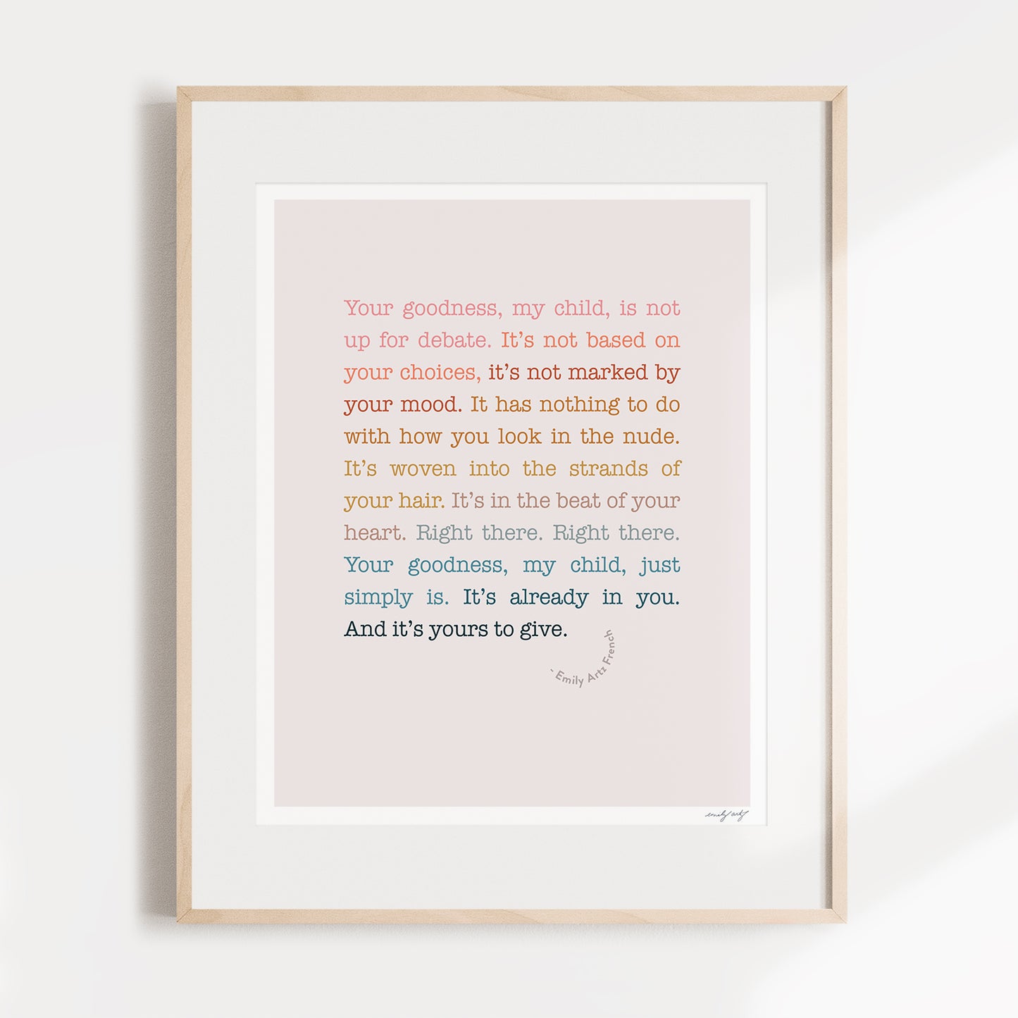 Goodness, Child Poetry Print