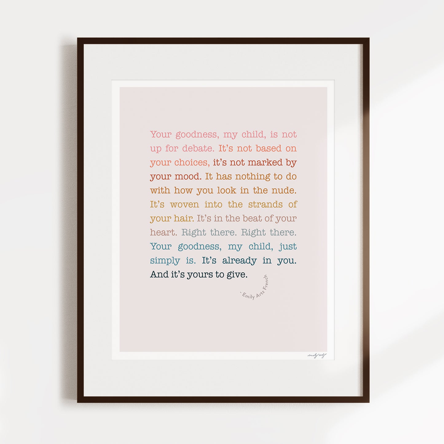 Goodness, Child Poetry Print