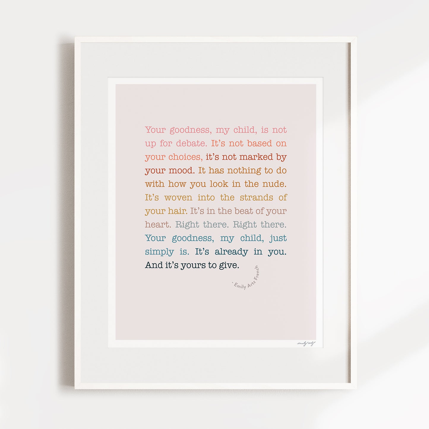 Goodness, Child Poetry Print