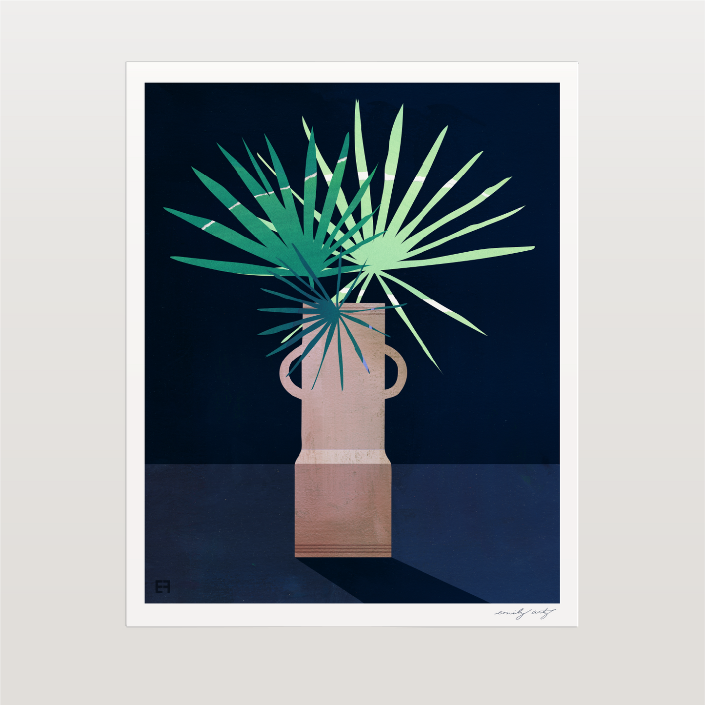 Palms in Tall Vase