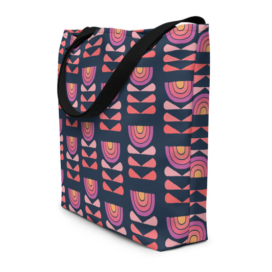 Rainbow Flower Beach Bag / Carry-All