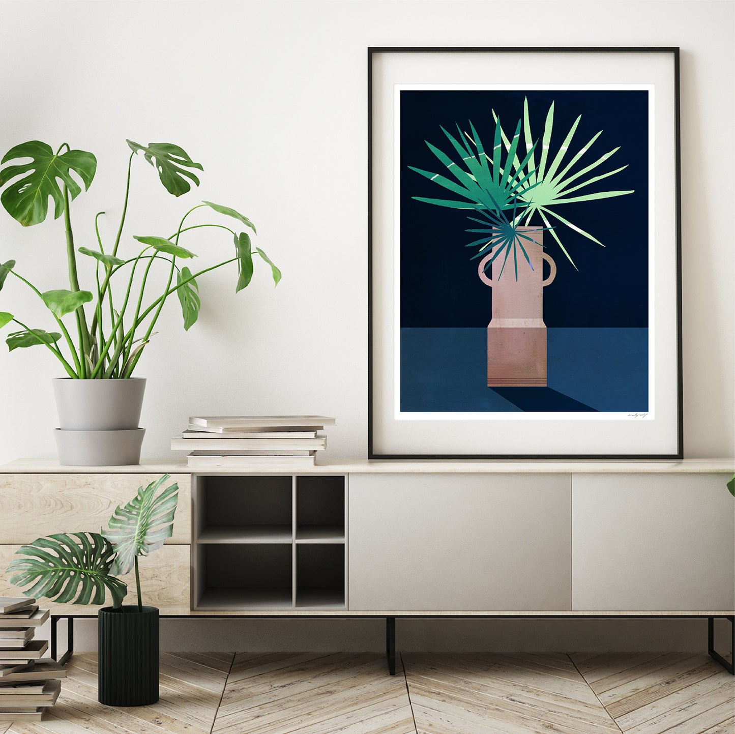 Palms in Tall Vase